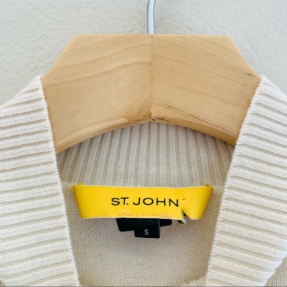 St. John // Mock Neck Color Block Wool Sweater - image 8